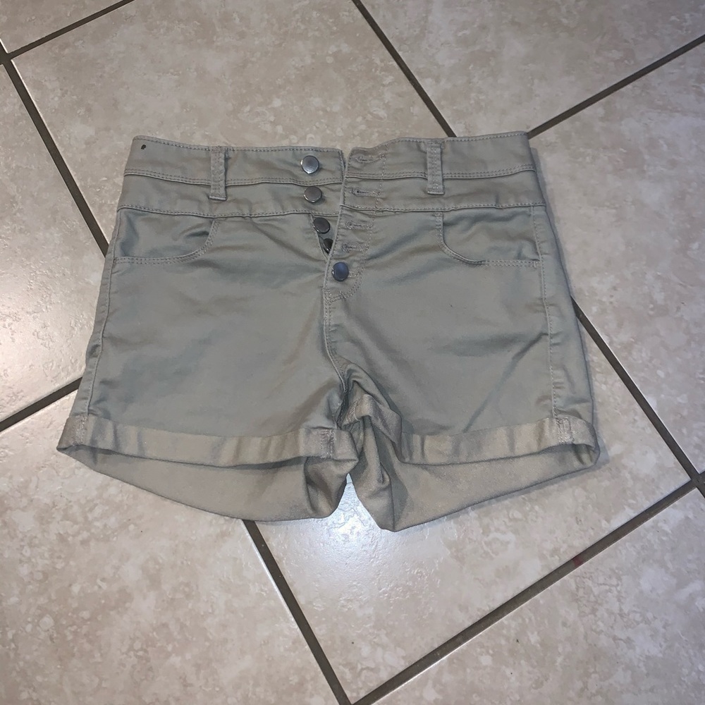 Tan high waisted shorts